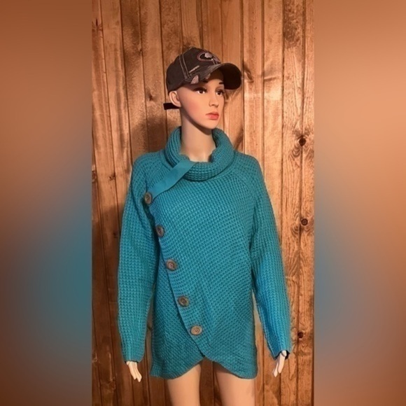 NWT - GRECERELLE Women's Solid Color Chunky Button Pullover Sweater Sz large - Picture 4 of 8
